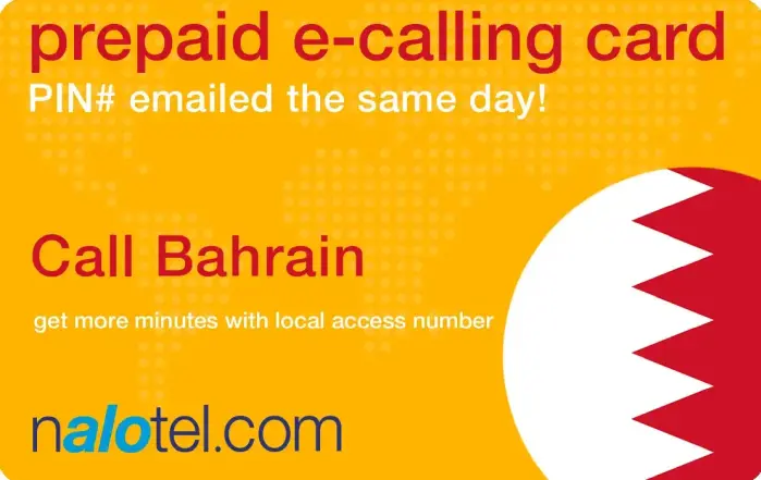 Nalotel Bahrain calling card for affordable international calling from USA and Canada