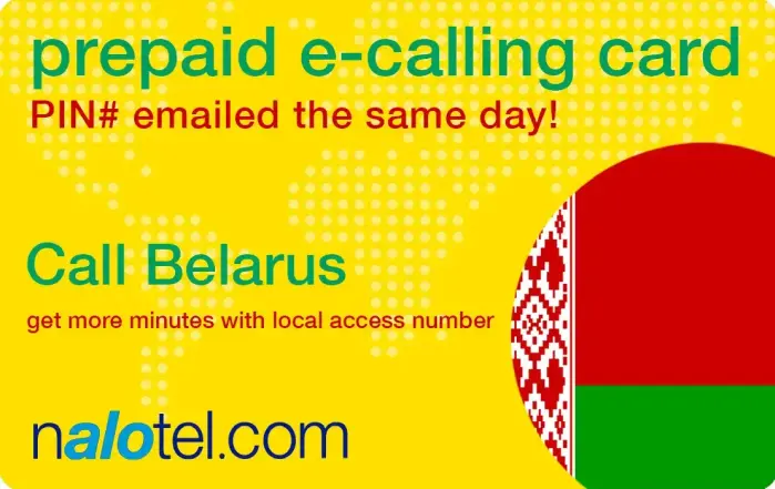 Nalotel Belarus calling card for affordable international calling from USA and Canada