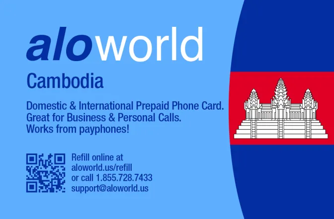 Call Cambodia from United States or Canada cheap and easy with a calling card.
