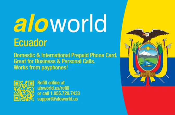 Call Ecuador from United States or Canada cheap and easy with a calling card.