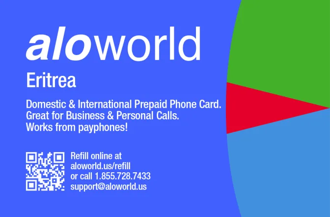 Call Eritrea from United States or Canada cheap and easy with a calling card.