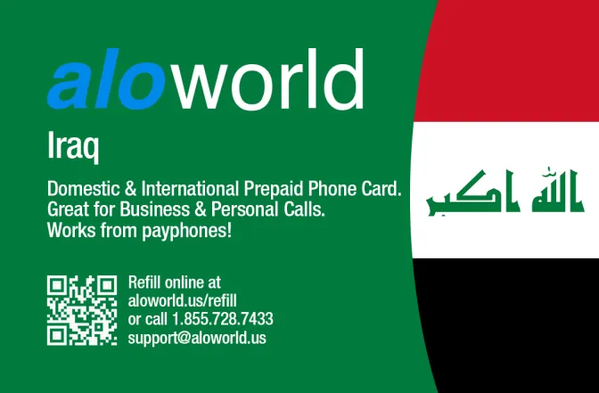 Call Iraq from United States or Canada cheap and easy with a calling card.
