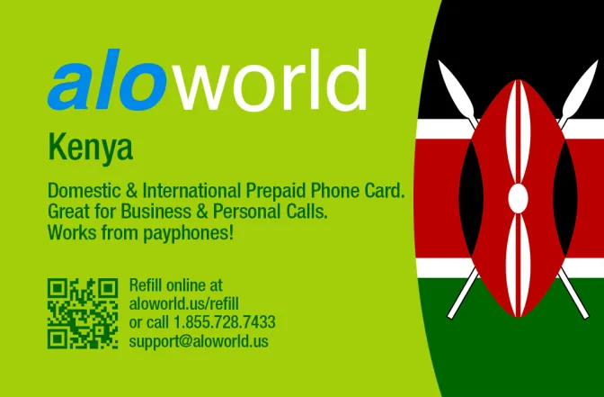 Call Kenya from United States or Canada cheap and easy with a calling card.
