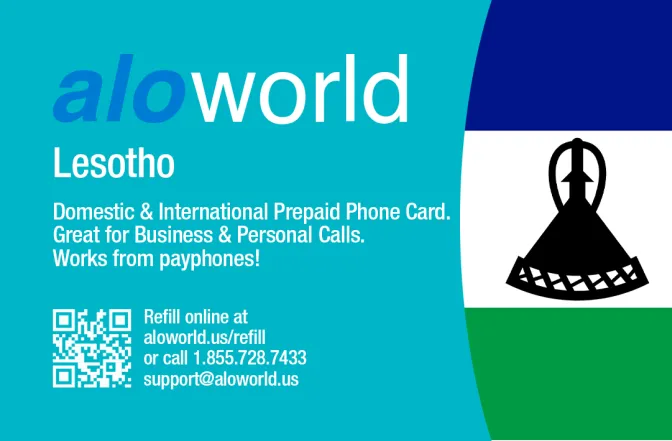 Call Lesotho from United States or Canada cheap and easy with a calling card.