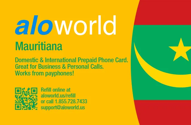 Call Mauritania from United States or Canada cheap and easy with a calling card.