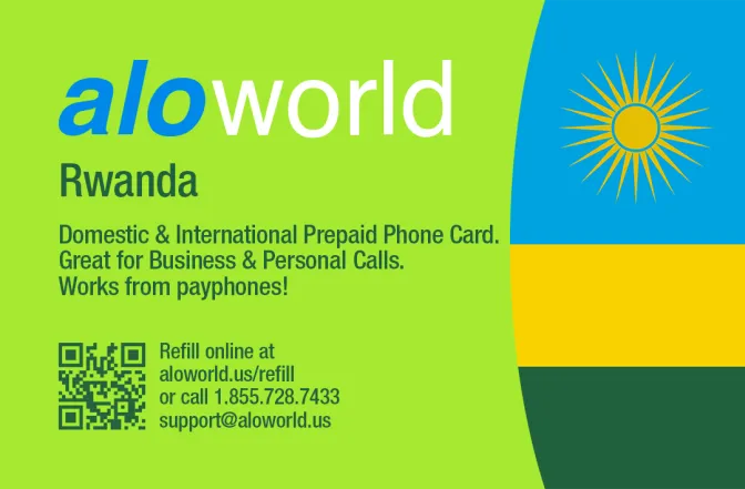 Call Rwanda from United States or Canada cheap and easy with a calling card.