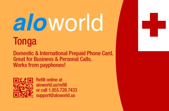 Call Tonga from United States or Canada cheap and easy with a calling card.