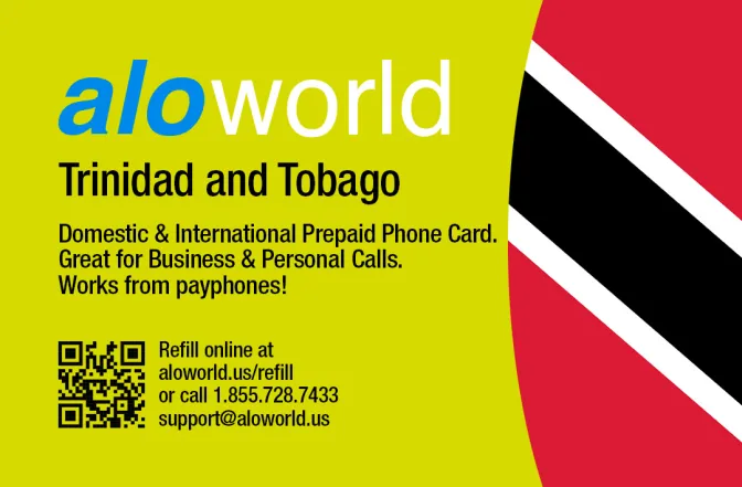 Call Trinidad And Tobago from United States or Canada cheap and easy with a calling card.