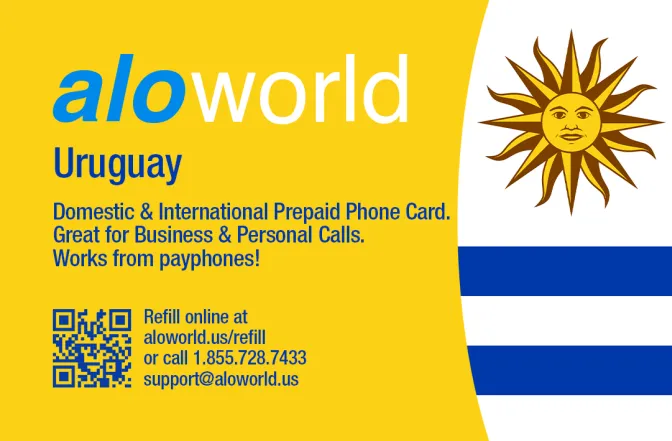 Call Uruguay from United States or Canada cheap and easy with a calling card.