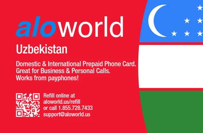 Call Uzbekistan from United States or Canada cheap and easy with a calling card.